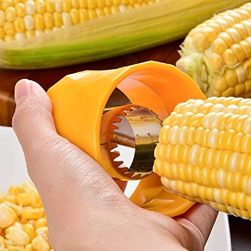 Mayata 2pcs Manual Portable Mini Circular Corn Shaver Threshing Stainless Steel Yellow Corn Stripper Peeler Home Vegetable Tools
