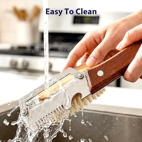 Upgraded 3-in-1 Vegetable Peeler, Wooden Handle Stainless Steel Kitchen Peeler with Julienne Slicer and Bottle Opener, Multi-Functional Fruit Potato Veggie Kitchen Gadget (Left-Handed 2)