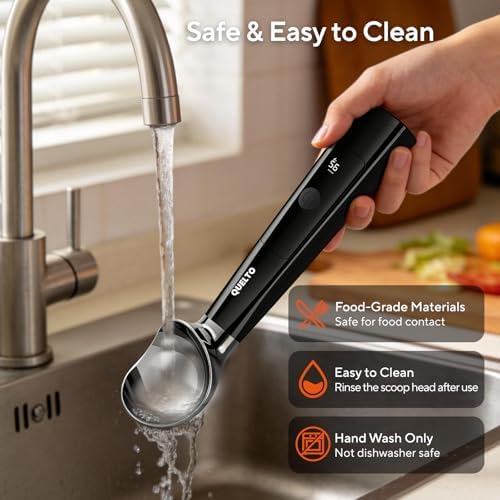Quetlo Rechargeable Heated Ice Cream Scoop with LED Display 3 Modes Gifts