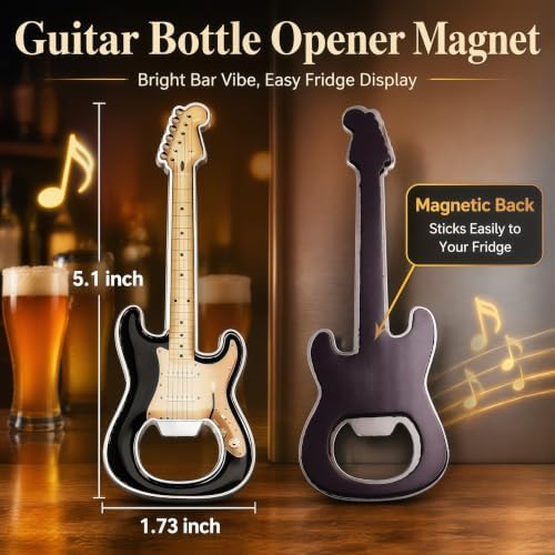 Guitar Shaped Bottle Opener, 2 Pack Metal Beer Opener Gift for Music Lovers