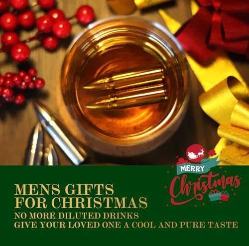 Stocking Stuffers for Dad - Whiskey Stones Silver - Christmas Gifts for Men