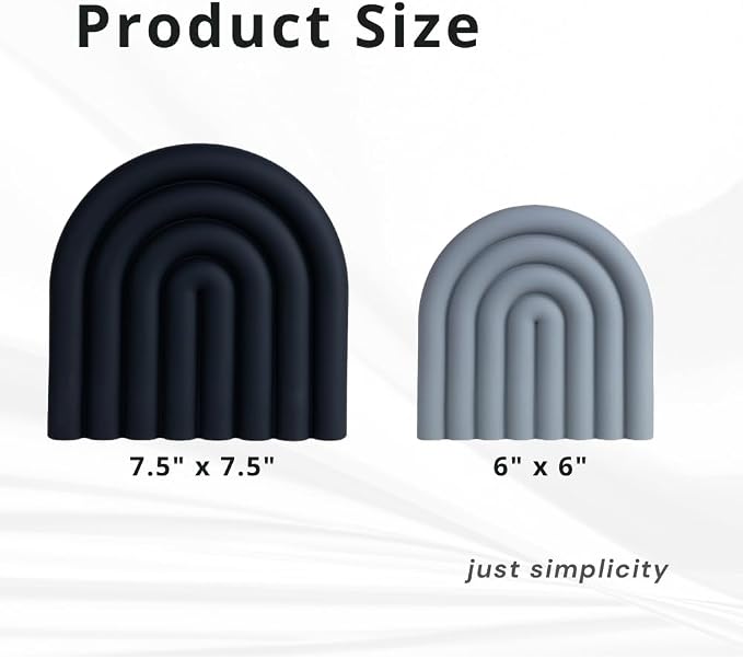 Premium Silicone Trivet Set, Freestanding Bendable Design, Kitchen Decor - Durable & Stylish Heat-Resistant Countertop Protector (Monochrome, Set, Arch)