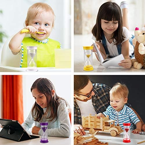 EMDMAK Sand Timer, Acrylic Hourglass Timer Colorful Sandglass Timer 1 min/2 mins/3 mins/5 mins/10 mins/15 mins Sand Clock for Games Classroom Home Office(Large)