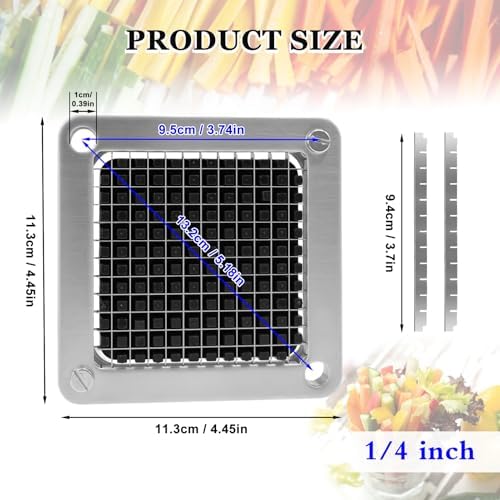 1/4" and 3/8" Replacement Dicer Chopper Blade with Pusher Block