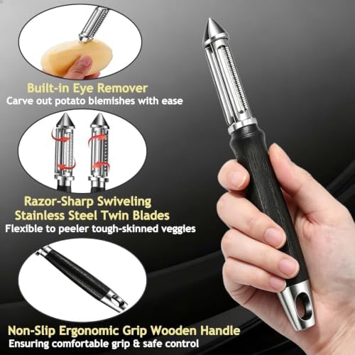 Vegetable Peeler with Wooden Handle,julienne peeler for Potato Fruit