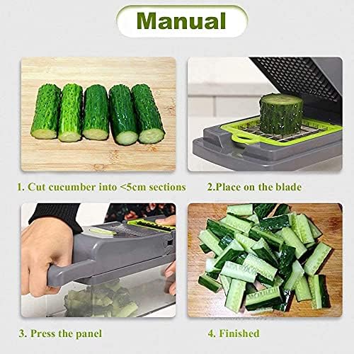 Zbyoujer Vegetable Chopper,14-in-1 food chopper vegetable chopper dicer slicer cutter Onion Chopper Onion Cutter Potato Salad Fruit Carrot Chopper with Container Chopper Vegetable Cutter