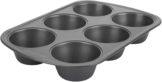 GoodCook Everyday Nonstick Steel Jumbo Texas Muffin Pan,6-cup,Gray,(Pack of 12)