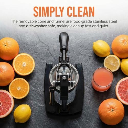Cast Iron Manual Juicer - Professional Heavy-Duty Hand Press Juicer, Extra Large Commercial Grade - Easy to Clean, Suitable for Citrus Juice, Pomegranate Juice, and Other Fruits
