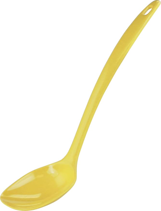 Reston Lloyd Cooking Spoon for Serving, Basting, Mixing, Heat Resistant, BPA Free Melamine 11 inch Utensil with Ergonomic Handle, Lemon