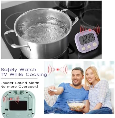 Weewooday 24 Pcs Digital Kitchen Timer Bulk, Macaron Colors