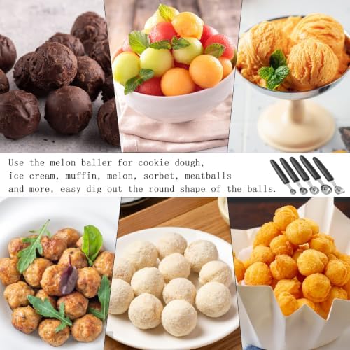 5 Pcs Stainless Steel Fruit Scoop Set with Heart Shaped Scoop