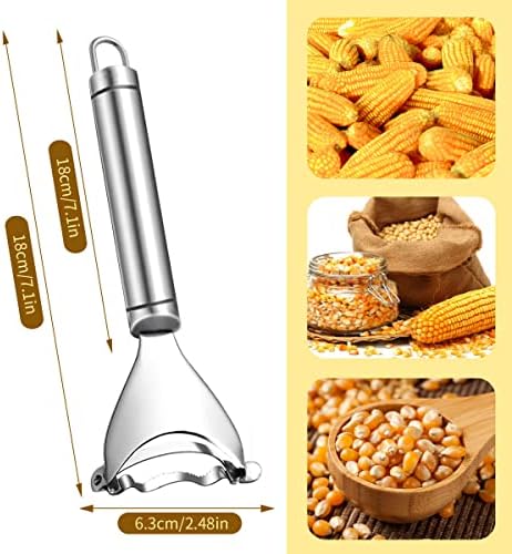 2 Pcs Corn Peeler Corn Planer Thresher Stainless Steel Corn Peeler for Corn On the Cob Corn Kernel Remover Tool Magic Corn Stripper Tool Corn Cutter Corn Scraper with Ergonomic Handle for Kitchen