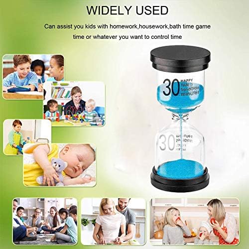 30 Minute Sand Hourglass Timer: Plastic Sand Clock 30 Minutes, Extra Blue Reloj De Arena, Unity Hour Glass Colorful Sandglass Timer for Kids, Games, Classroom, Kitchen, Decoration