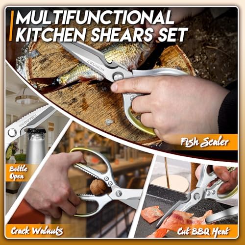 TIJERAS Kitchen Scissors Shears Set - 2PCS Stainless Steel Sharp