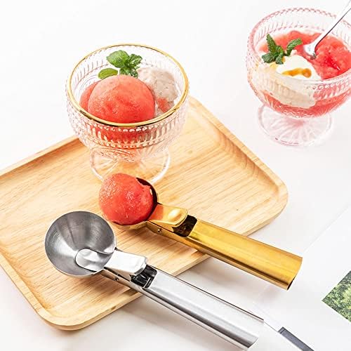 Ice Cream Scooper Stainless Steel, Cookie Scoopwith Trigger Heavy Duty Metal Icecream Scoop,Cookie Scoop Large Size Perfect For Frozen Yogurt, Gelatos, Sundaes (A-Black 2Pack)