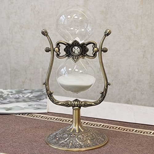 Hourglass Timer, 15 Minutes Hourglass Timer,Hourglass Desk Decor，Embossed Golden Hourglass Timer,Used for Vintage Home Decoration, Office Decoration, Kitchen Wedding Gifts (C)