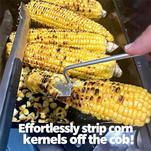 Corn Peeler for Corn on the Cob, Stainless Steel Corn Cob Stripper Tool, Quick Kernel Remover Cutter for Fresh Corn, Ergonomic Kitchen Gadget for Easy Meal Prep & BBQ (1, Stainless steel handle-3Pcs)