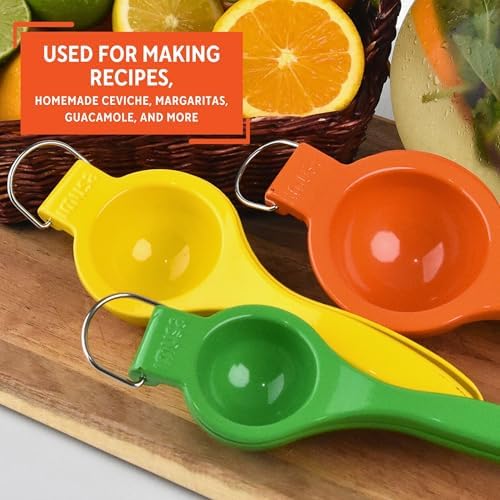 IMUSA 3 Piece Lime, Lemon & Orange Citrus Squeezer Set
