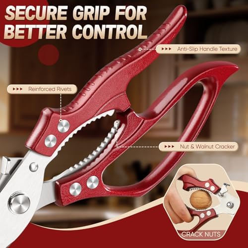 Huusk Kitchen Shears Heavy Duty - Japanese Kitchen Scissors All Purpose