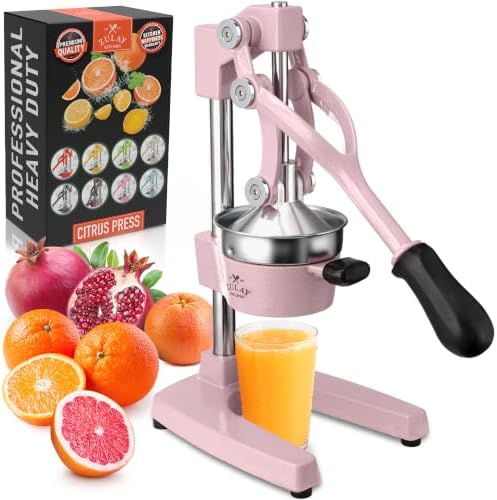 Zulay Kitchen Cast Iron Juicer - Heavy Duty Orange Juicer with Detachable Strainers for Easy Cleaning, Citrus Press for Citrus Fruits, Perfect for Bartenders, Juice Lovers & Health Enthusiasts