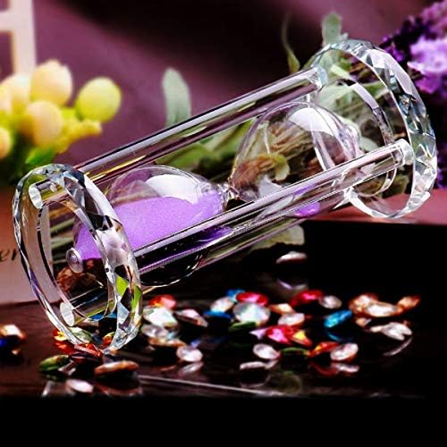 60 Minutes Hourglass Timer,Crystal Sand Timer Diamond Carving Surface,Good for Kitchen Office Desk Coffee Table Book Shelf Cabinet Decor Christmas Birthday Present Gift Box Package,(Purple)
