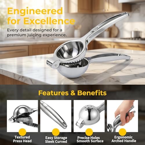 Lemon Squeezer,Hand Press Citrus Juicer,Metal Lime Squeezer for Kitchen Bar