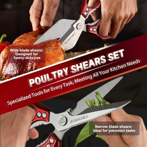 Dream Reach Kitchen Shears Set for Food with Sharp Bone-Cutting Blades