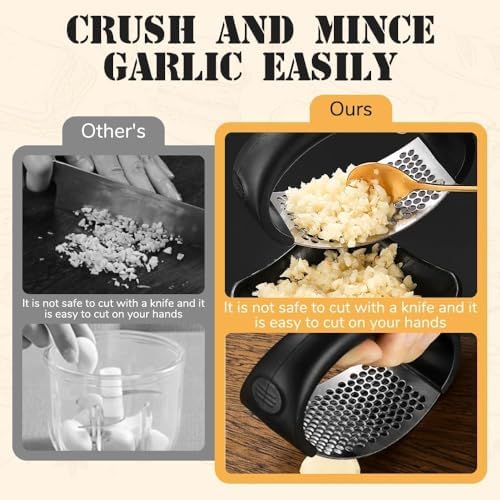 Garlic Crusher,2026 Upgraded Stainless Steel Garlic Crusher,Home Kitchen Utensils Portable Manual Garlic Crusher,Home & Kitchen Garlic Press.（2 pcs）