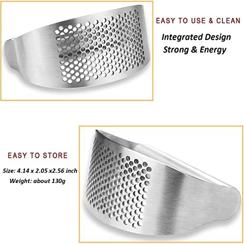 Garlic Press Rocker, Stainless Steel Garlic Crusher Mincer