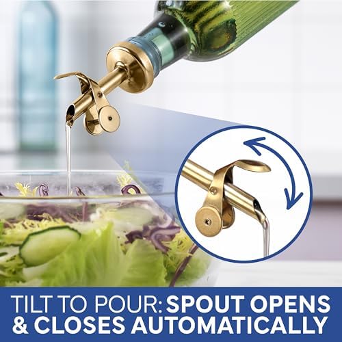 COOK WITH COLOR Glass Olive Oil Bottle Dispenser - 2 Pack- 17oz Vinegar Cruet - Olive Oil Carafe Decanter for Kitchen