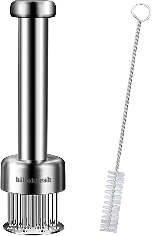 Meat Tenderizer Tool, with 21 Needles Retractable Safety Guard, 304 Stainless Steel,for Tenderizing Beef,Steak, Chicken, Turkey, Dishwasher Safe