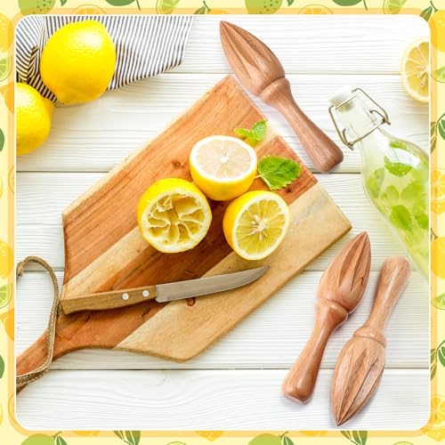 4 Pcs Wooden Citrus Reamer Handheld Lemon Juicer Squeezer