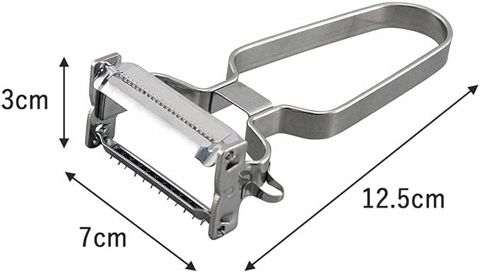 Shimomura Planning 38230 Shredded Peeler, 2-Way (Made in Japan), Dishwasher Safe, Double-Sided Use, Julienne 0.13 inch (3.4 mm), Cut Throws, 0.06 inch (1.6 mm), Uniform Cut, Sharp Sharp, Time-Short,