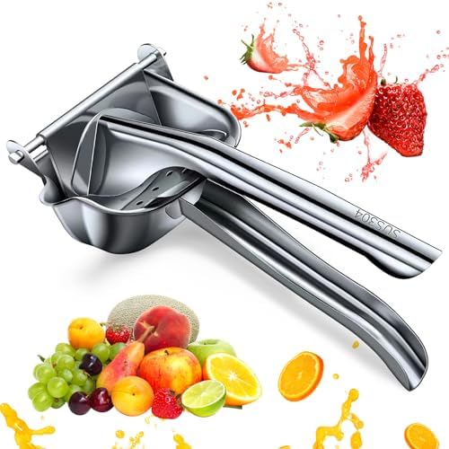 Stainless Steel Juicer Hand Press-Heavy Duty Hand Juicer Manual Juicer Handheld Squeezer Press For Lemon Pomegranate Orange-Kitchen Tool (Stainless steel-E)