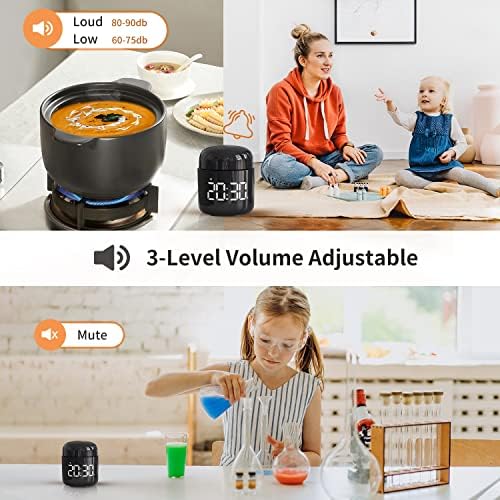 Kitchen Timer, 360 Rotate, Countup/Countdown, LED, Volume