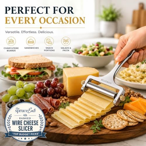 Bellemain Stainless Steel Wire Cheese Slicer with 2 Extra Wires - Silver