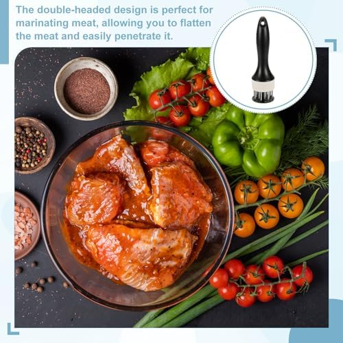 uxcell 2 Pcs Meat Tenderizer Tool, 7.7 x 2 Inch Small Meat Tenderizer Mallet for Tenderizing Pork Chicken Steak Fish Grilling BBQ, Black White