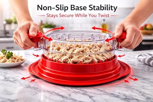 Chicken Shredder Tool Twist – Large Meat Shredder for Chicken Breast, Fast Manual Chicken Shredder Tool for Pulled Pork, Dishwasher Safe Handheld Meat Shredding Tool for Kitchen & BBQ