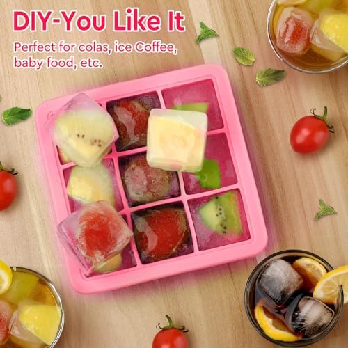 Small Ice Cube Trays for Freezer, Silicone Ice Cube Tray with Lid