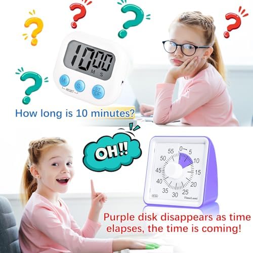 60-Minute Visual Timer for Kids Management Classroom Timer, Purple