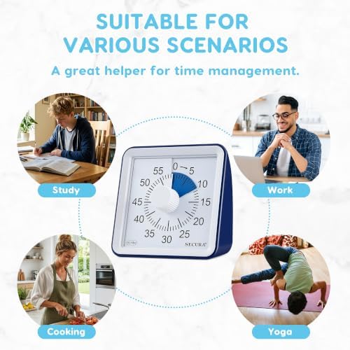 Secura Visual Timer for Kids, 60 Minute Classroom Countdown Timer for Study