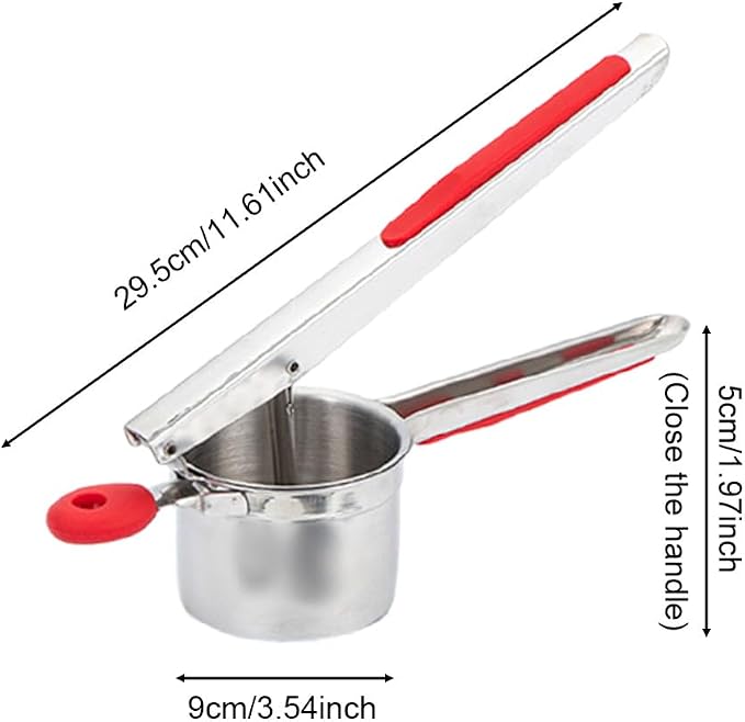 Stainless Steel Potato Ricer With 3 Discs, Heavy Duty Potato Ricer for Mashed Potatoes, Large Capacity Potatoes Masher and Rice-r Kitchen Tool(COLOR:Red)