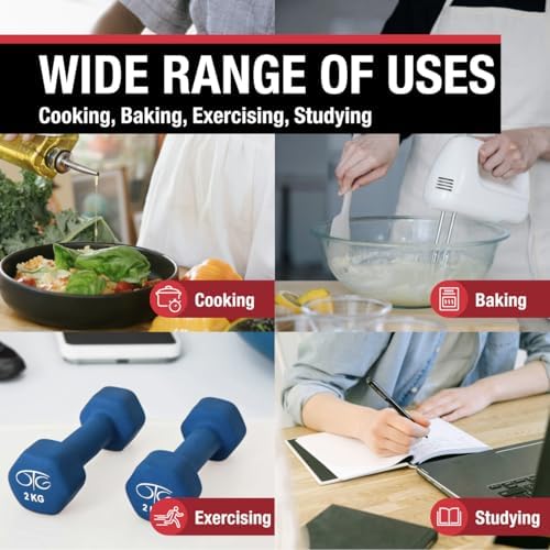CDN Direct Entry 2- Alarm Digital Kitchen Timer | Counts Up & Down, 10 Hours by Hours, Minutes & Seconds, Big Digit, Loud & Long Audio/Vibrate Alarm, Stand, Hang, Magnet Mounting - TM30