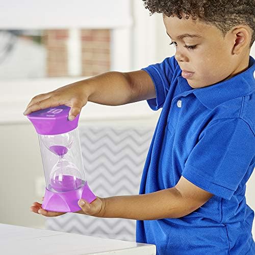 hand2mind Jumbo 10 Minute Sand Timer, Large Hourglass, Shower Timer for Kids, Sand Clock, Toddler Visual Countdown for Classroom, Game and Calm Down Corner Supplies (Set of 1)