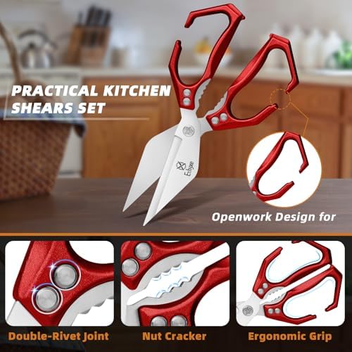 Kitchen Scissors Set Upgraded - Sharp Poultry Scissors