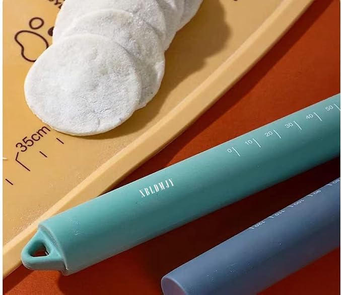 Small stainless Steel Inner Core Silicone Rolling Pin Non-stick Dough Roller(Pink)