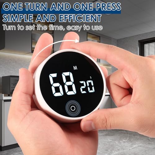2 Pcs Digital Kitchen Timer with Stand, Magnetic Smart Productivity Timer 200 Minute Countdown Coutup Timer with Large LED Display Volume Adjustable for Cooking Gym Meeting Classroom Study Work