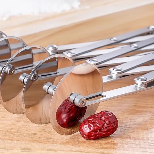 VGEBY Pizza Cutter, Stainless Steel 3 Wheel Pastry Cutter Roller Adjustable Multi Round Dough Cutter for Pastries, Dough, Pizzas