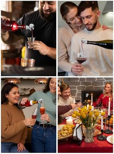 Skull Wine Pourer Spout for Bottles, Skeleton Head Liquor Pourer Stopper for Halloween Party, Gothic Bar Accessories for Wine Whiskey Spirits, No Drip Wine Dispenser Fits Most Standard Bottle Necks