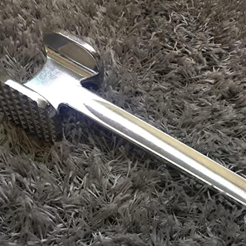 Pssopp Ice Crushers, Aluminium Alloy Round Silver Meat Hammer Meat Tenderizer Tool Steak Hammer for Beef Poultry